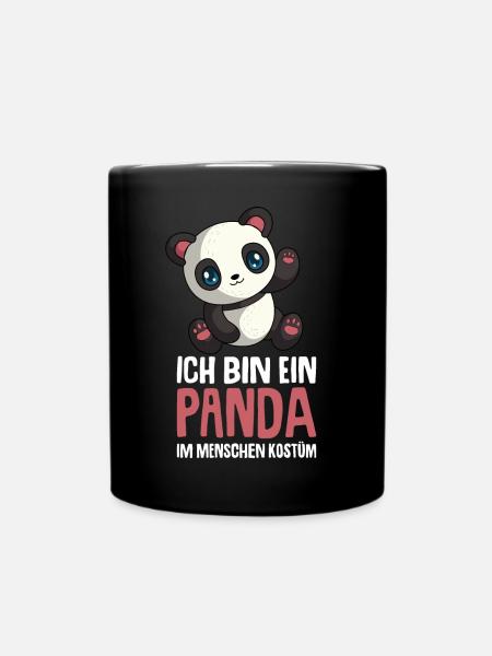 Panda Kostüm Pandabär Kinder Mädchen - Tasse einfarbig - Schwarz