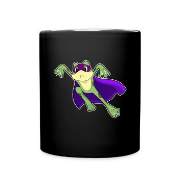 Frog Superhero Cloak - Full Colour Mug - black - Front