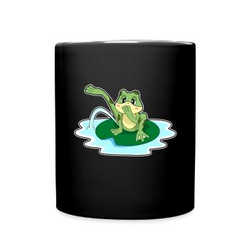 Frosch Toilette - Tasse einfarbig - Schwarz - Vorne