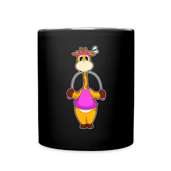 Giraffe Jumping Rope Skipping Rope Fitness - Full Colour Mug - black - Front