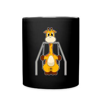 Giraffe Schaukel - Tasse einfarbig - Schwarz - Vorne