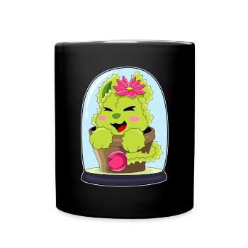 Cat Cactus - Full Colour Mug - black - Front