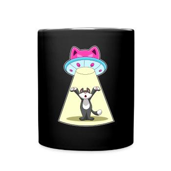 Vaisseau spatial Chat Espace - Mug uni - noir - Devant