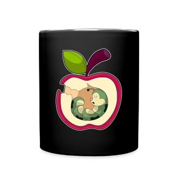 Caterpillar Apple - Full Colour Mug - black - Front