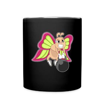 Bodybuilding papillon avec haltères - Mug uni - noir - Devant