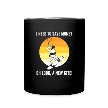 Oh, un nouveau cerf-volant! Kitesurf Kitesurf - Mug uni - noir - Devant