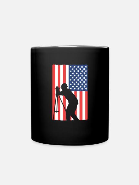 Arpenteur patriotique. Usa-vermessung. - Mug uni - noir