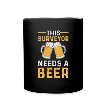 Dieser Vermesser Braucht Ein Bier. Kartograph. - Tasse einfarbig - Schwarz - Vorne