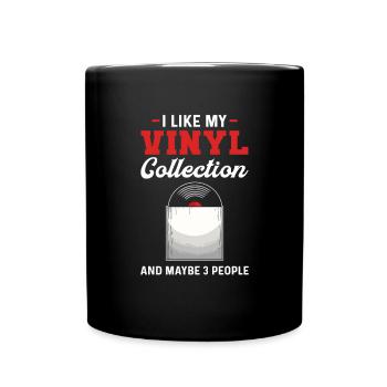 J’aime ma collection de vinyles et peut-être 3 - Mug uni - noir - Devant