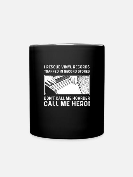 Ich Rette In Plattenläden Gefangene Vinyls. - Tasse einfarbig - Schwarz