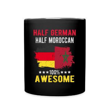 Halb Deutsch Halb Marokkaner - Tasse einfarbig - Schwarz - Vorne