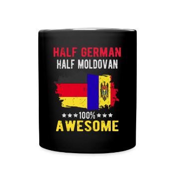 Halb Deutsch Halb Moldawier - Tasse einfarbig - Schwarz - Vorne