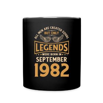 40th birthday The legends were born in September 19 - Full Colour Mug - black - Front