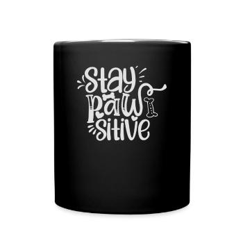 Stay positive paw - Full Colour Mug - black - Front
