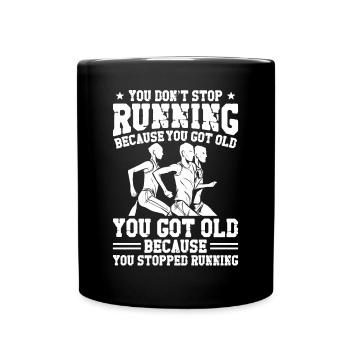 Running Runner Half Marathon - Full Colour Mug - black - Front