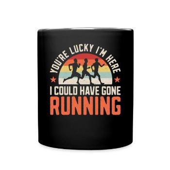 Running Runner Half Marathon - Full Colour Mug - black - Front
