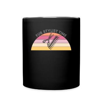 Fur Stylist Time Shirt Geschenk Hunde Friseur - Tasse einfarbig - Schwarz - Vorne