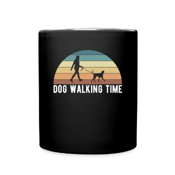 Dog Walking Time Hunde Sitter Shirt Geschenk - Tasse einfarbig - Schwarz - Vorne