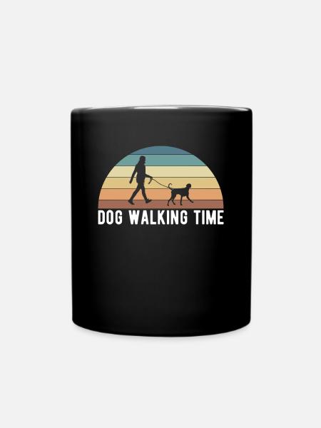 Dog Walking Time Dog Sitter Chemise Cadeau - Mug uni - noir