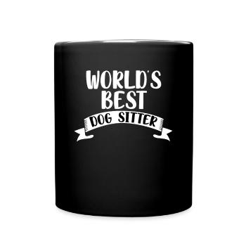 Meilleur cadeau de chemise de gardien de chien au monde - Mug uni - noir - Devant