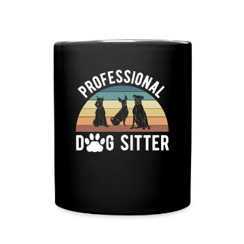 Professional Dog Sitter Shirt Gift Dogs - Mug uni - noir - Devant