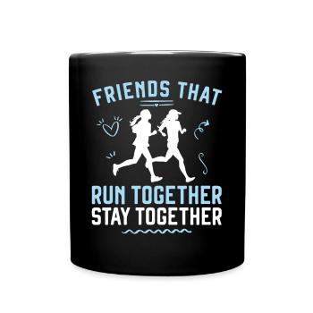 Running Runner Half Marathon - Full Colour Mug - black - Front