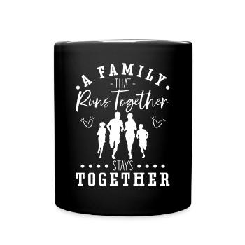 Running Runner Half Marathon - Full Colour Mug - black - Front