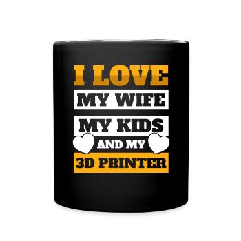 3D Druckmaschine 3D Drucker - Tasse einfarbig - Schwarz - Vorne