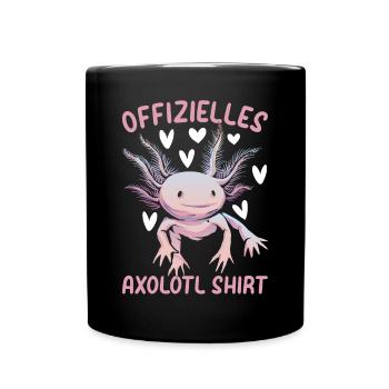Offizielles Axolotl Shirt Axolotl Querzahnmolch Ax - Tasse einfarbig - Schwarz - Vorne