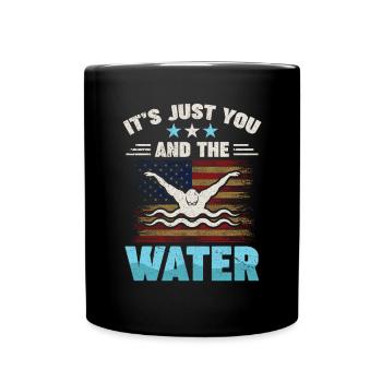 Schwimmtrainer Wassersporttrainer - Tasse einfarbig - Schwarz - Vorne