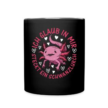 Axolotl - I think I'm a tailed salamander - Full Colour Mug - black - Front