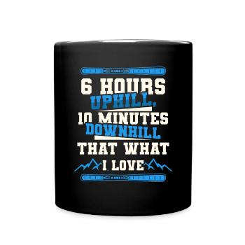 Ski touring Skiing in the hinterland - Full Colour Mug - black - Front