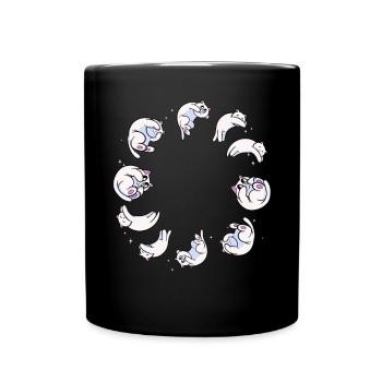 Süße Mondphase Astrologie Katze Wicca Hexe - Tasse einfarbig - Schwarz - Vorne