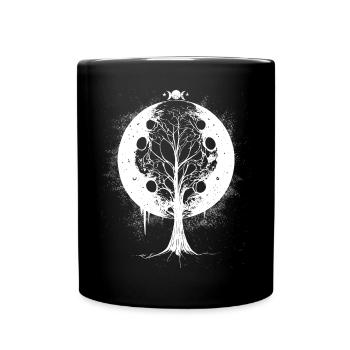 Okkulter Weltbaum des Lebens Wicca Hexerei - Tasse einfarbig - Schwarz - Vorne