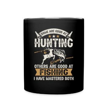 and hunting bow hunting fishing antlers - Full Colour Mug - black - Front