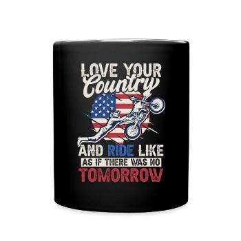Motocross Enduro Dirt Bike Dad - Tasse einfarbig - Schwarz - Vorne