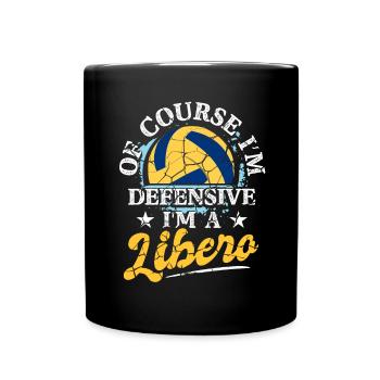 Volleyball spielen Ballspiel Trainer - Tasse einfarbig - Schwarz - Vorne