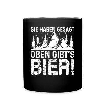 Mountain hiking - you said there's beer upstairs - Full Colour Mug - black - Front