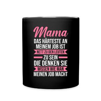 Mutter Mama - Tasse einfarbig - Schwarz - Vorne