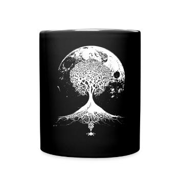 Baum des Lebens Wicca Hexerei okkulte gotische Hex - Tasse einfarbig - Schwarz - Vorne