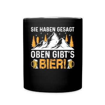 You said there's beer upstairs I mountain hiking - Full Colour Mug - black - Front