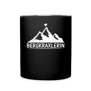 Klettern Berg Herz Alpen Wandern Alpenherz - BERGK - Tasse einfarbig - Schwarz - Vorne