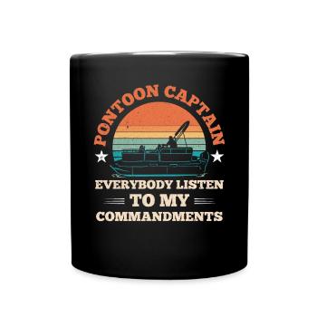 Dock boat motor boating captain - Full Colour Mug - black - Front
