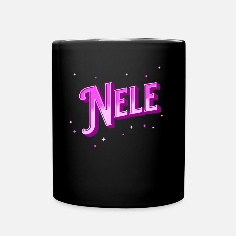 Nele Namen personalisiert - Tasse einfarbig - Schwarz