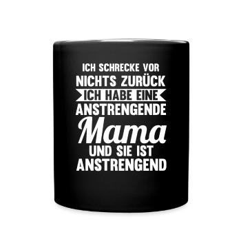 Sohn Tochter Mutter Mama - Tasse einfarbig - Schwarz - Vorne