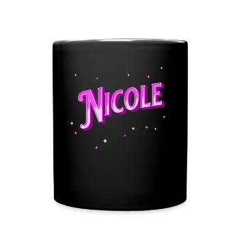 Nicole Namen personalisiert - Tasse einfarbig - Schwarz - Vorne