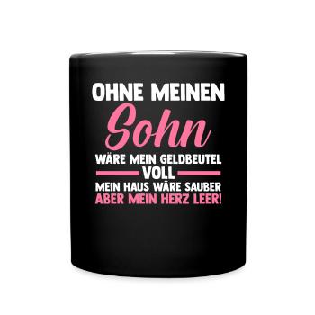 Mutter Neffen Mama - Tasse einfarbig - Schwarz - Vorne