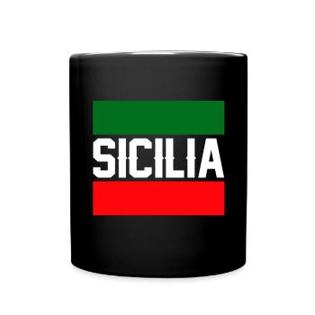 Sizilien flagge Sizilien Palermo Italien - Tasse einfarbig - Schwarz - Vorne