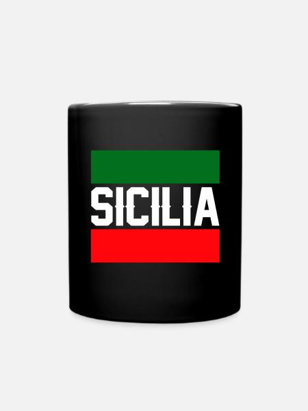 Sizilien flagge Sizilien Palermo Italien - Tasse einfarbig - Schwarz