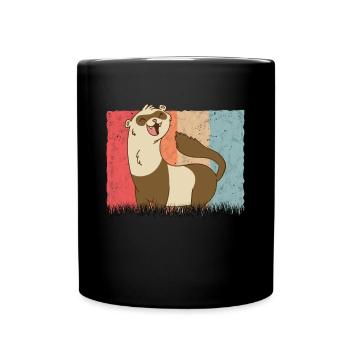 Ferret Retro Weasel Vintage - Mug uni - noir - Devant